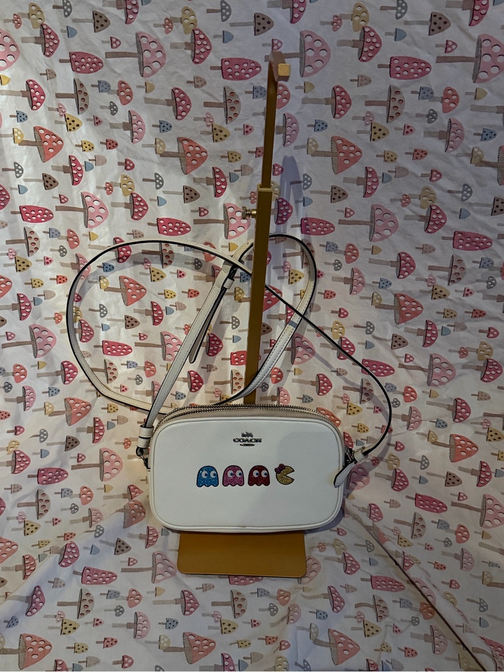 Coach White Pac-Man Leather Crossbody